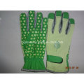 Garten Handschuh-PVC gepunktet Handschuh-Arbeitshandschuh-Arbeitshandschuh-Leder Handschuh